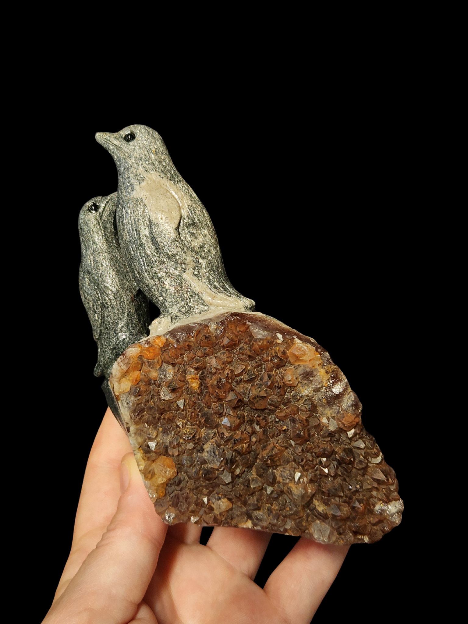 Penguin - Natural Garnet Geode