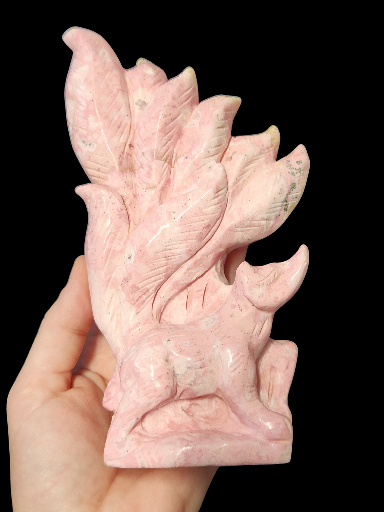 Fox 9 Tails (Kitsune) - Rhodochrosite