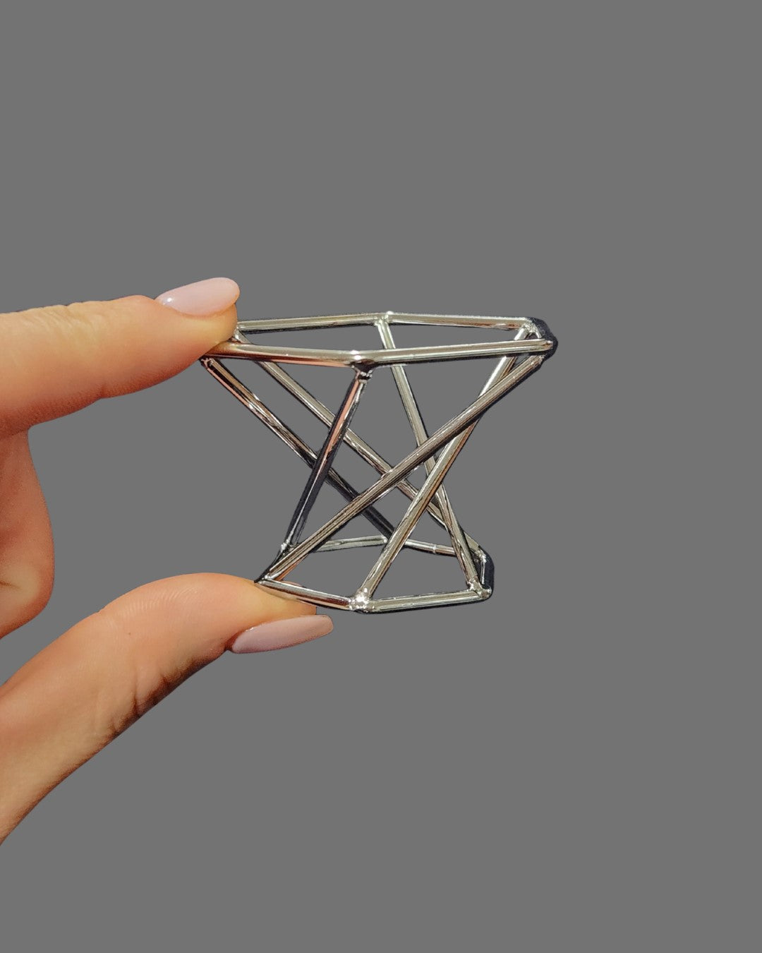 Double Sided Sphere Stand - Silver