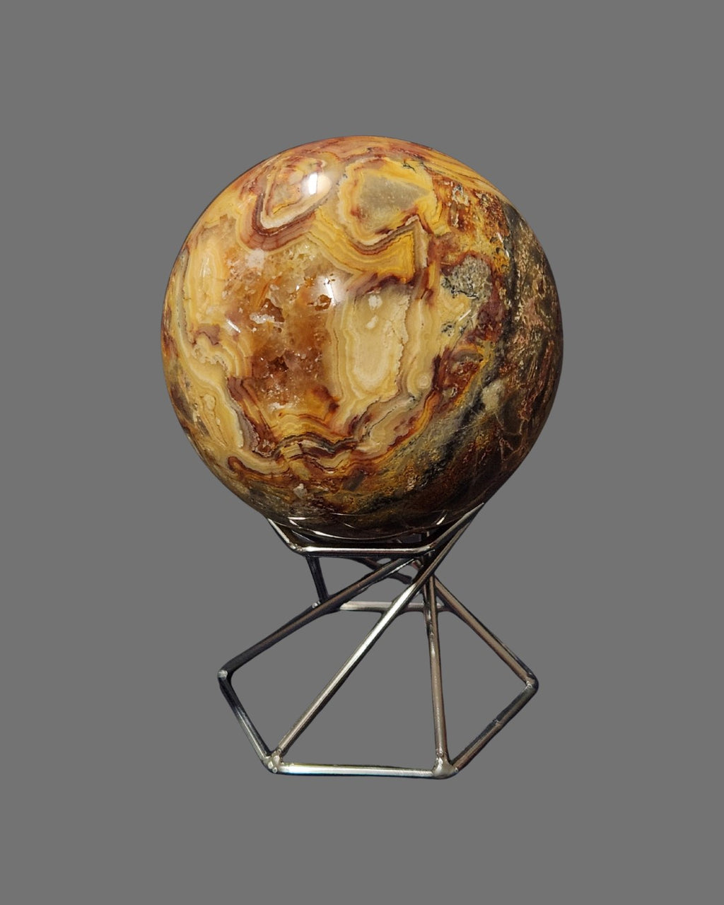 Double Sided Sphere Stand - Silver