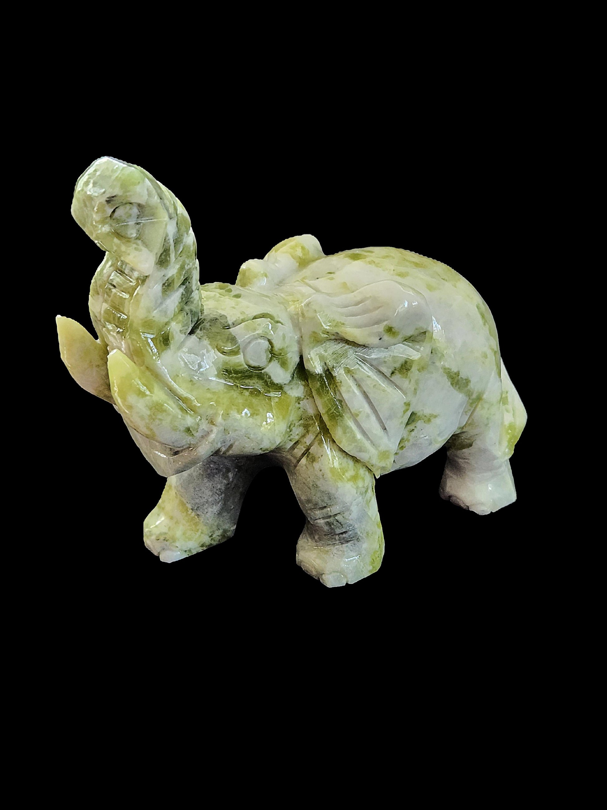 Elephant - Green and White Jade
