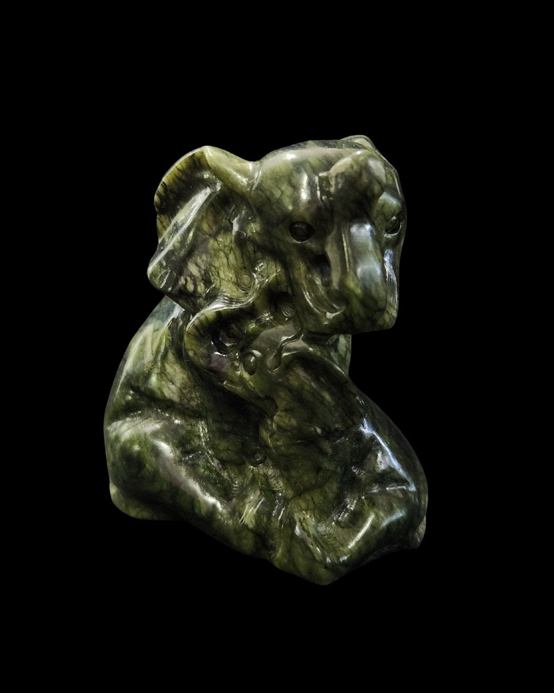 Mum & Baby Elephant - Green Jade