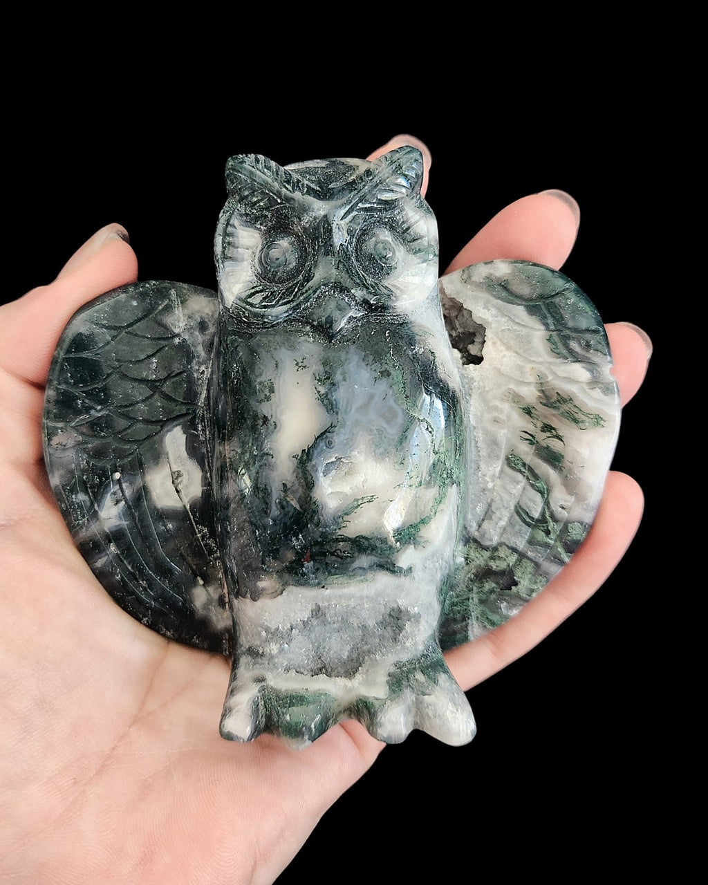 Owl - Moss Agate