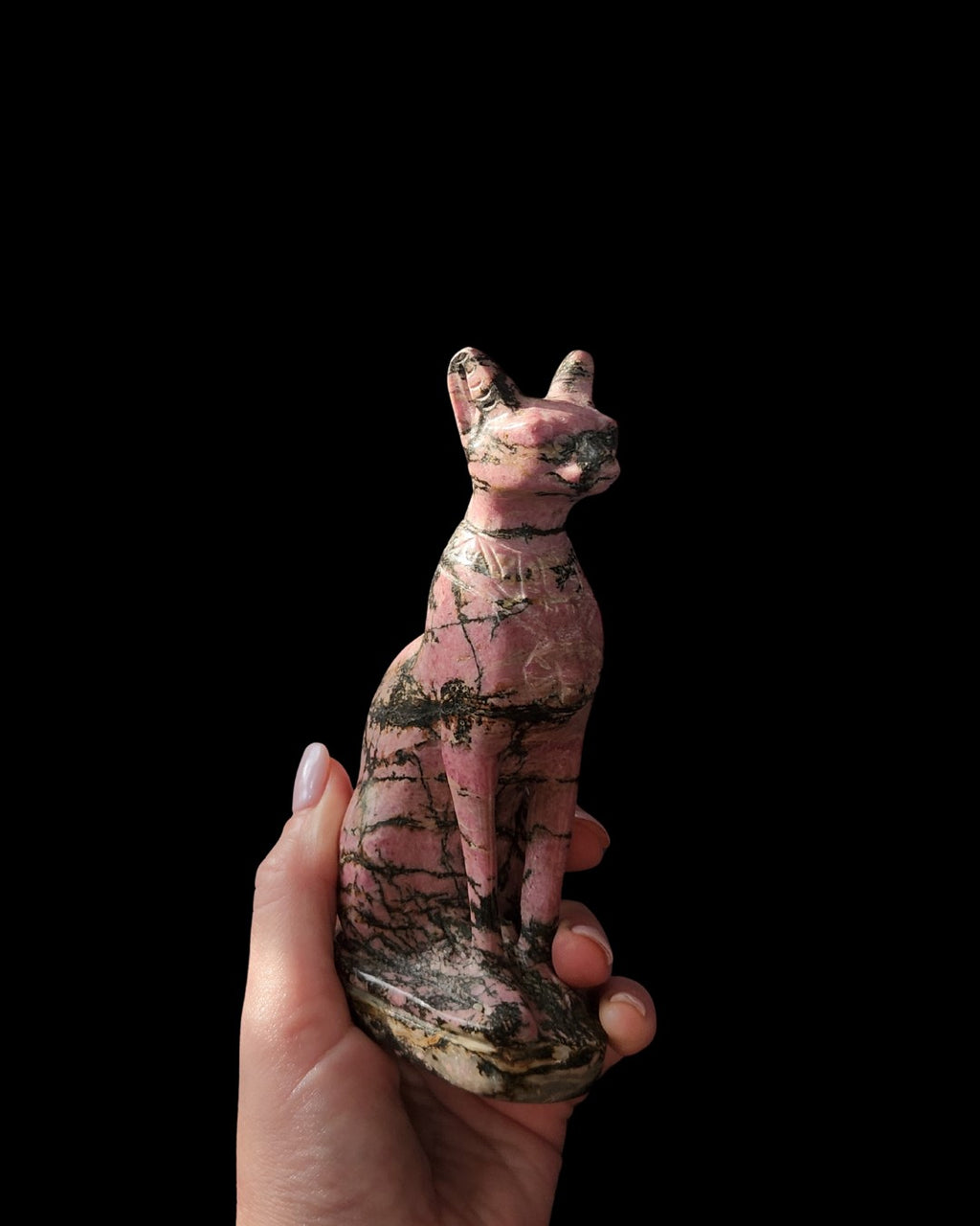 Bast Egyptian Goddess - Rhodonite