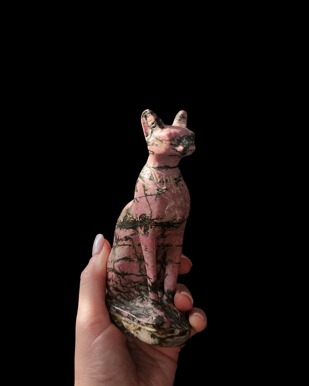 Bast Egyptian Goddess - Rhodonite