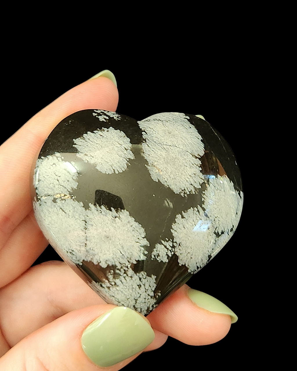 Heart - Snowflake Obsidian