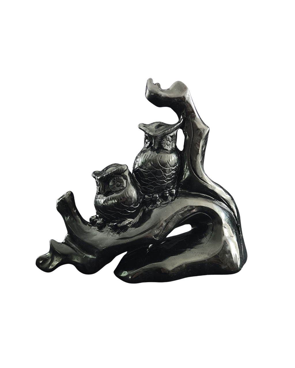 Owl and Tree - Black Obsidian