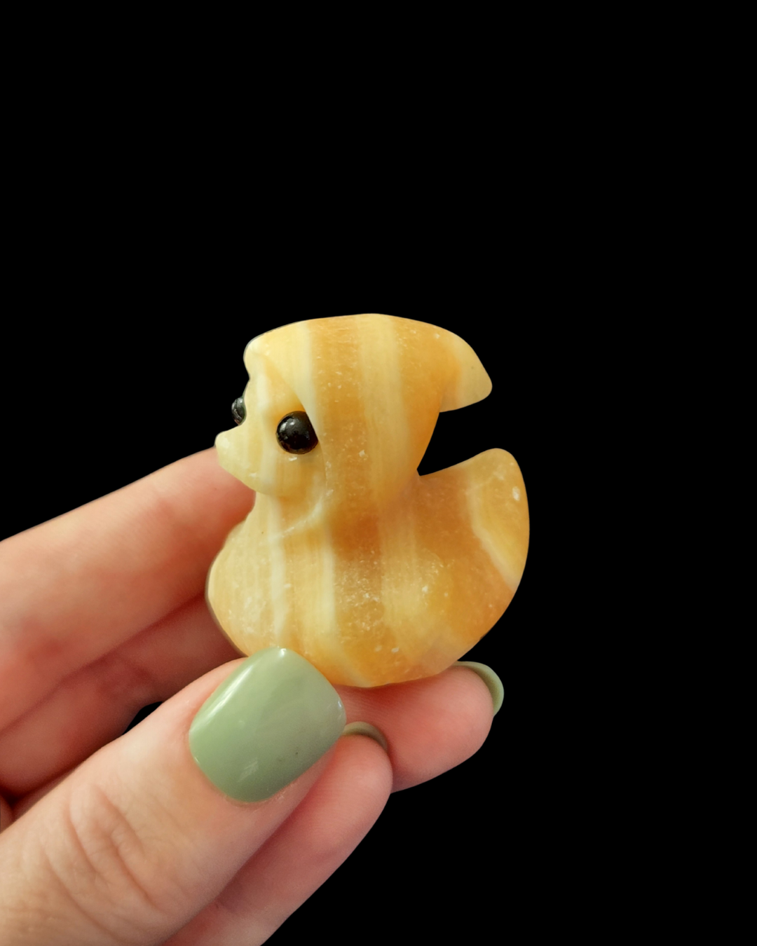 Duck in Hood - Yellow Calcite