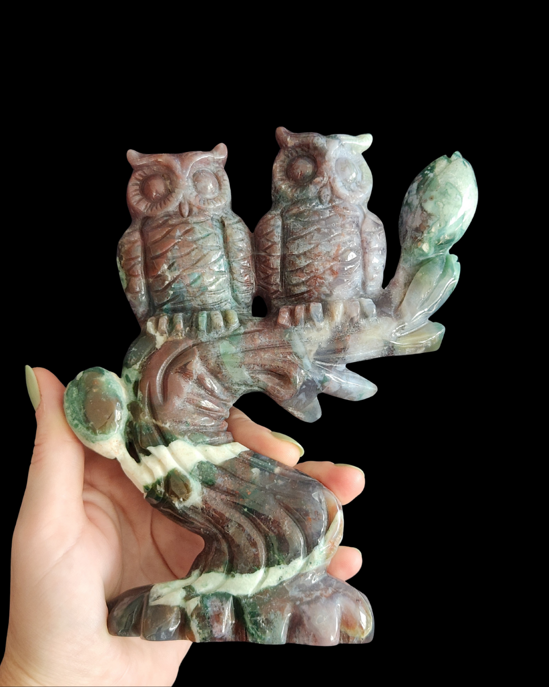 Owl and Tree - Ocean Jasper