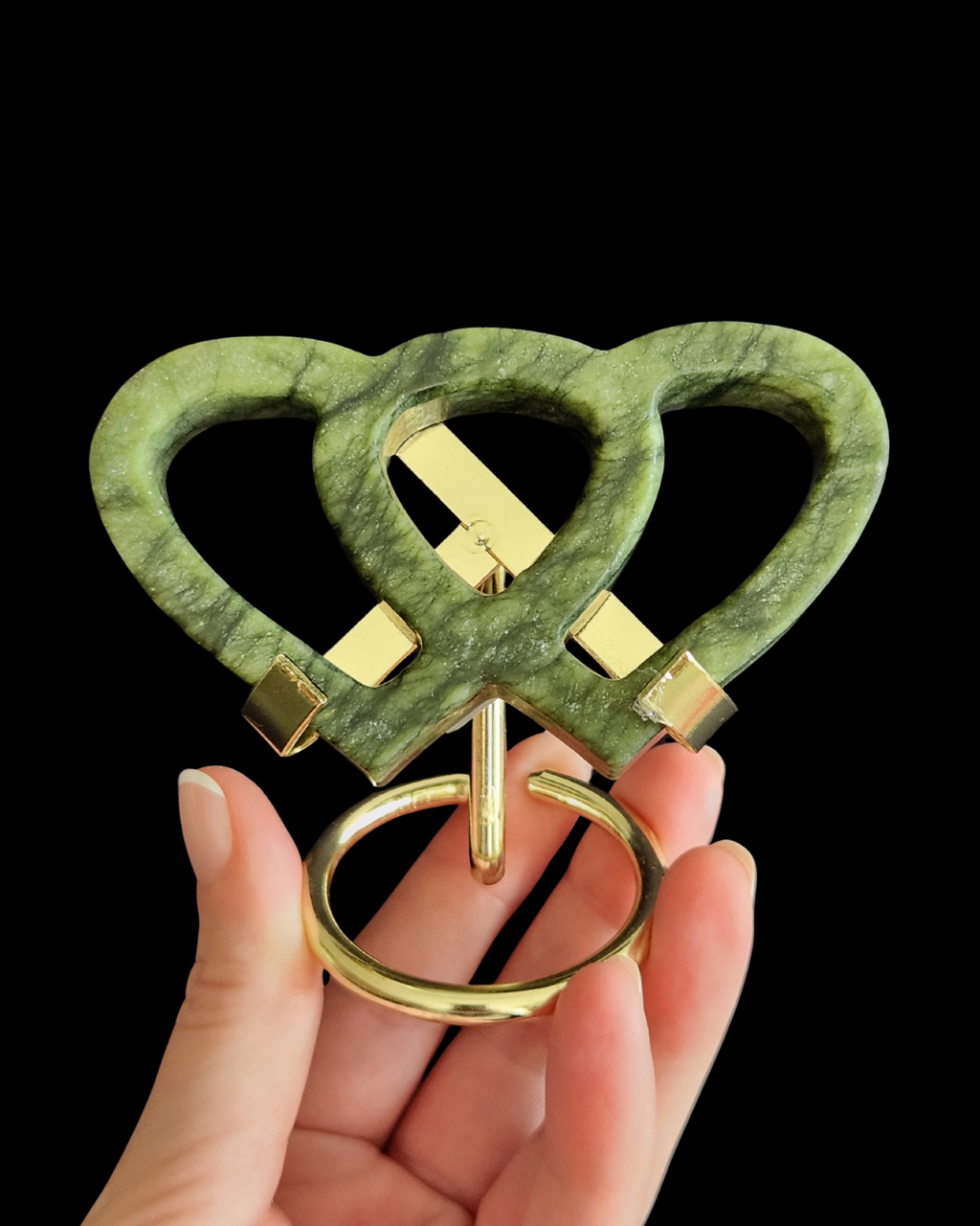 Intertwined Heart - Green Jade