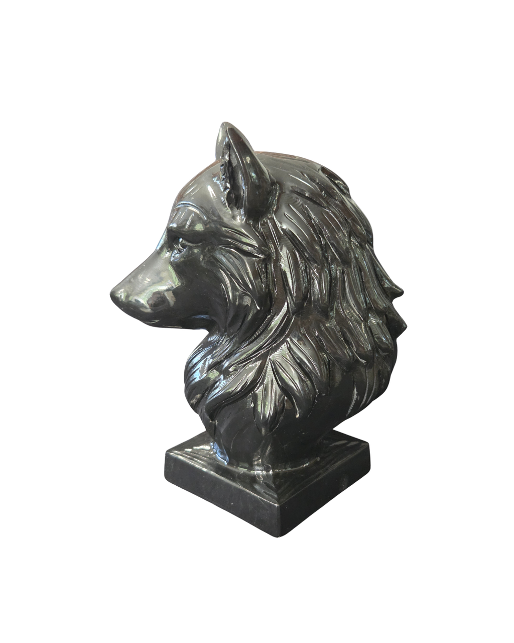 Wolf's Head - Black Obsidian