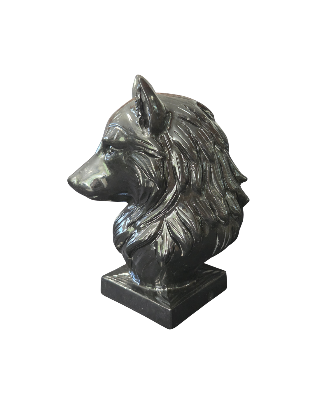 Wolf's Head - Black Obsidian