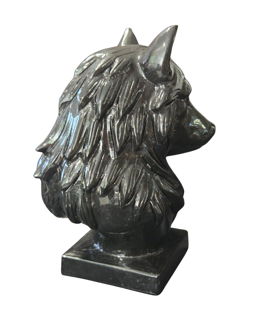 Wolf's Head - Black Obsidian