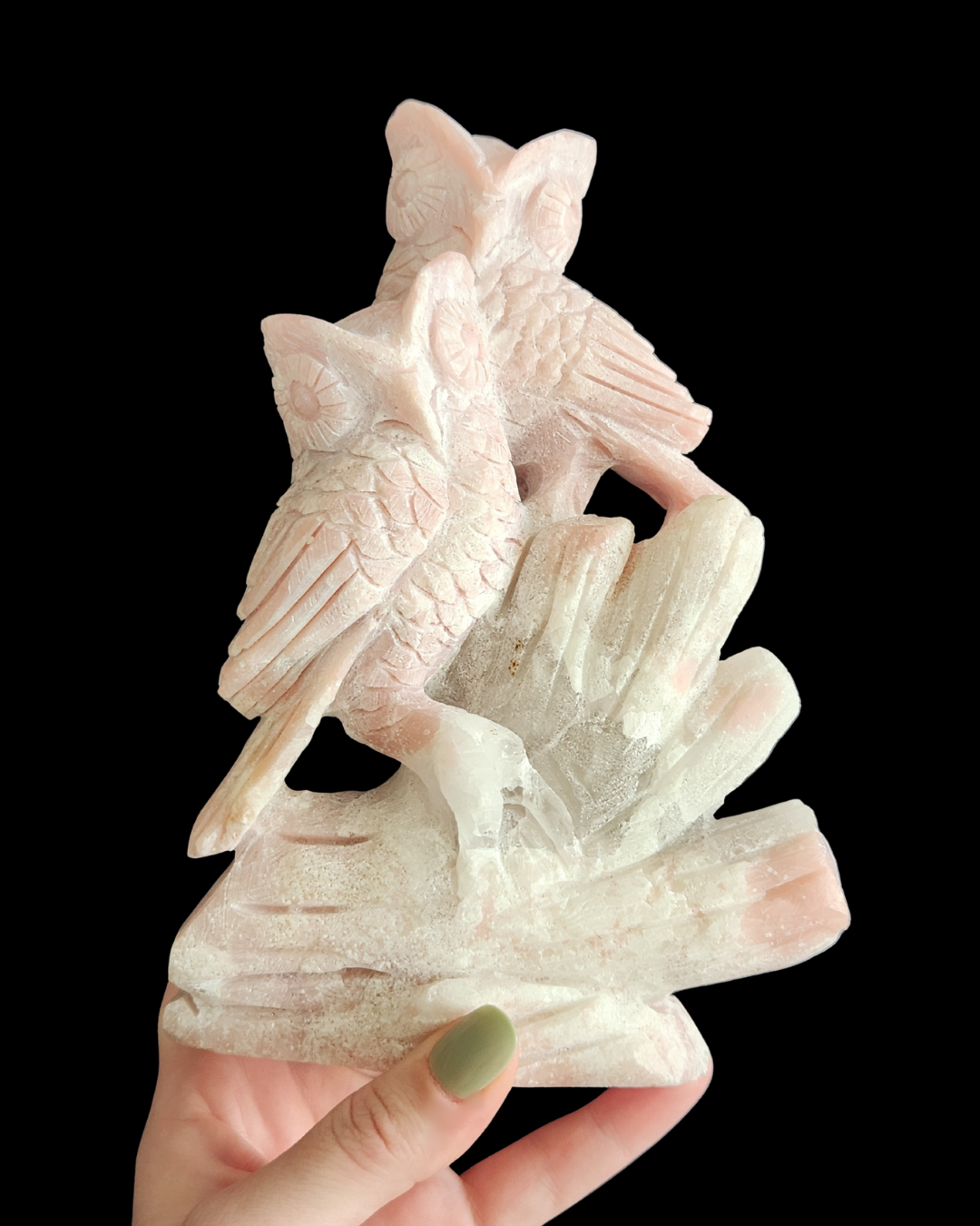 Owl and Tree - Pink Opal