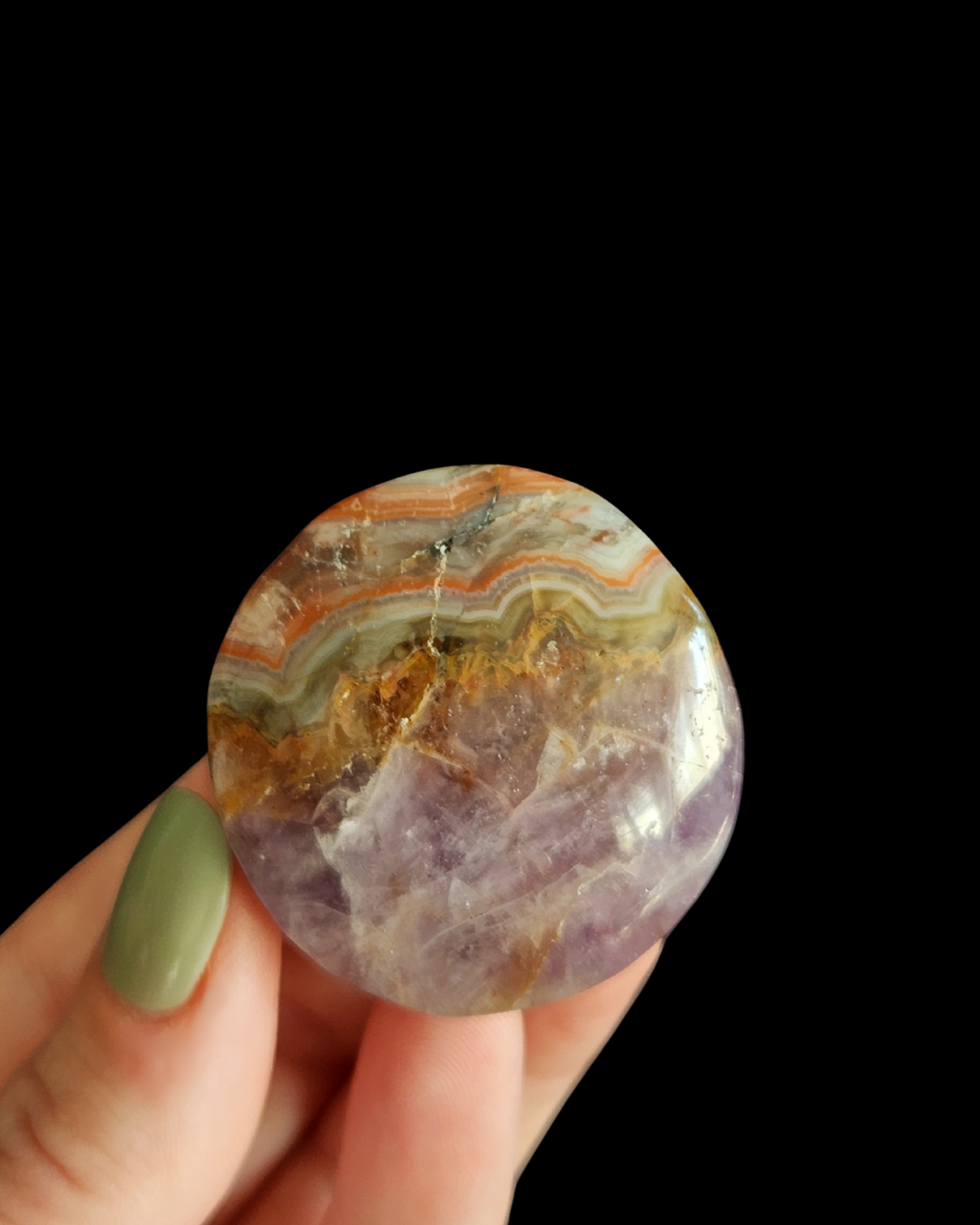 Palm Stone - Mexican Amethyst Agate