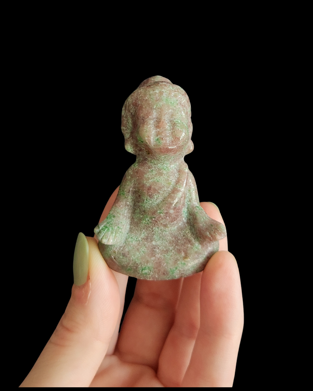 Buddha - Garnet in Fuchsite