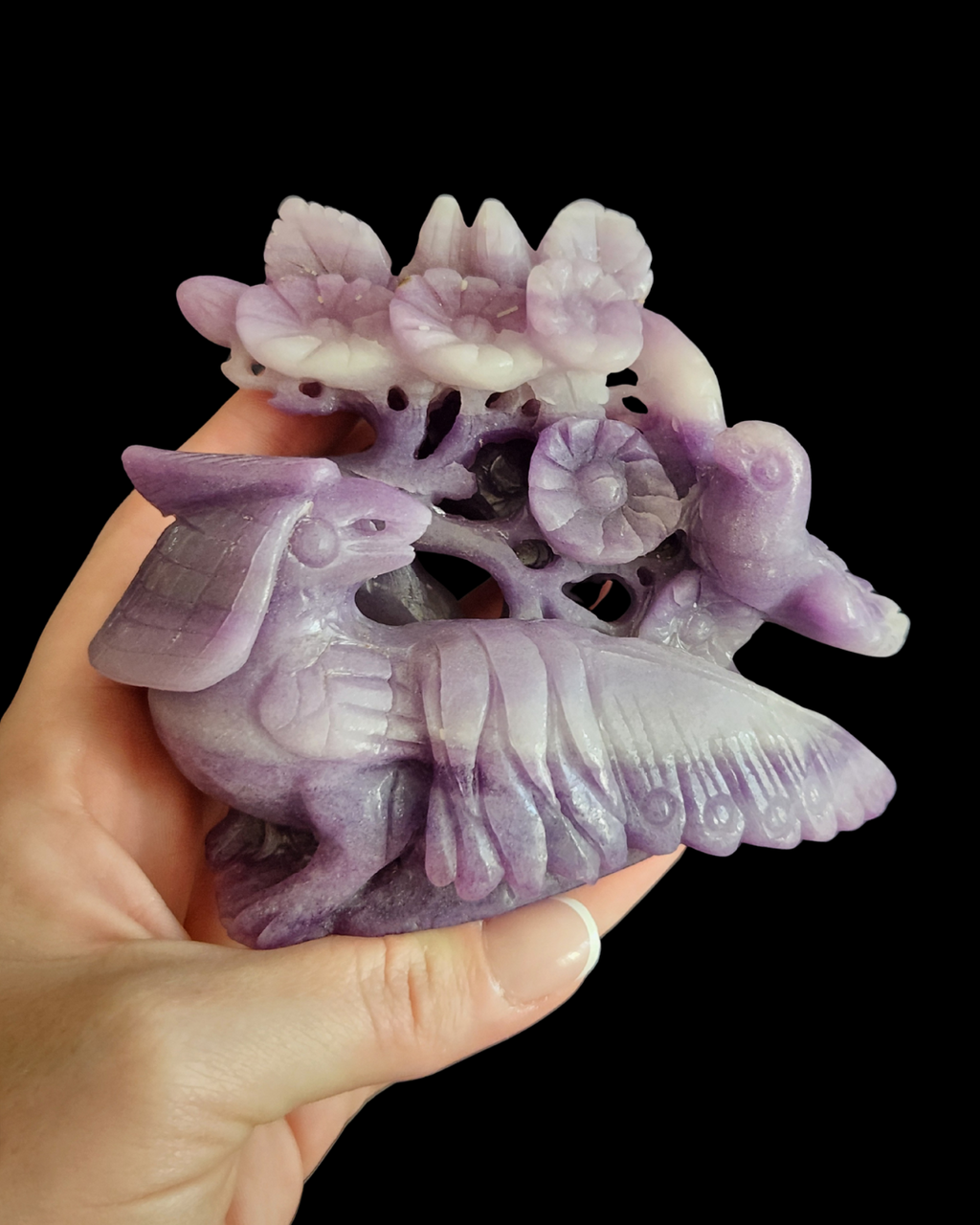 Flower & Birds - Lepidolite