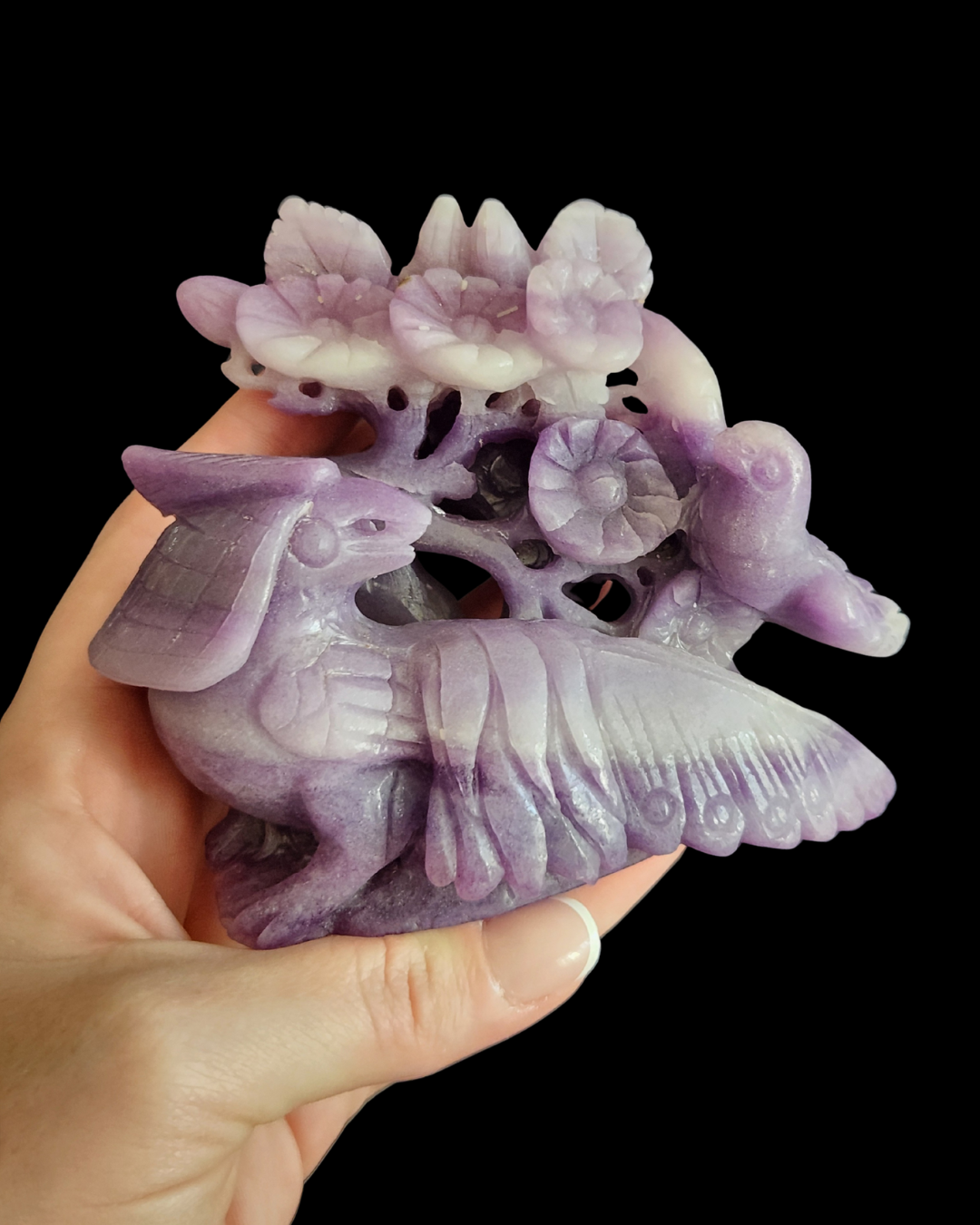 Flower & Birds - Lepidolite