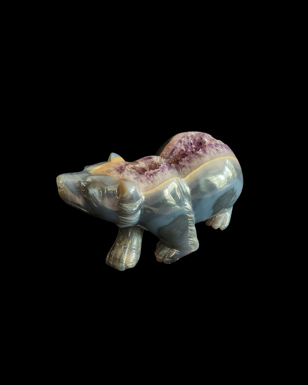 Bear - Amethyst Agate Geode