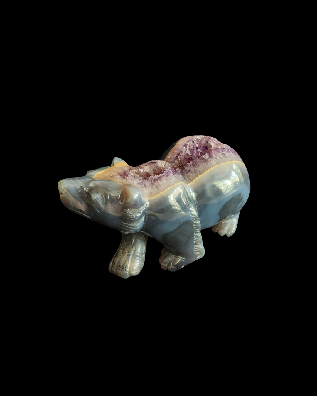 Bear - Amethyst Agate Geode