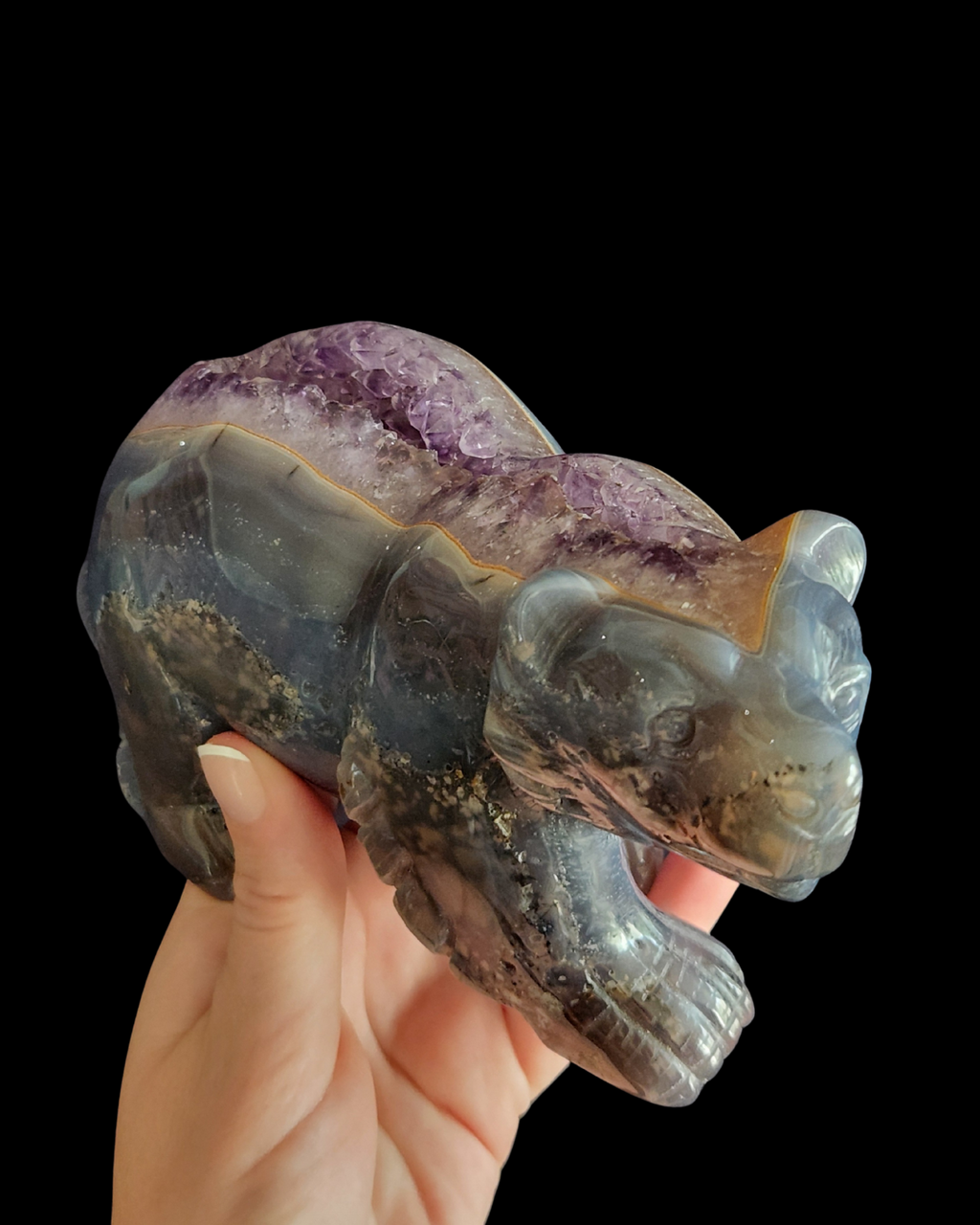 Bear - Amethyst Agate Geode