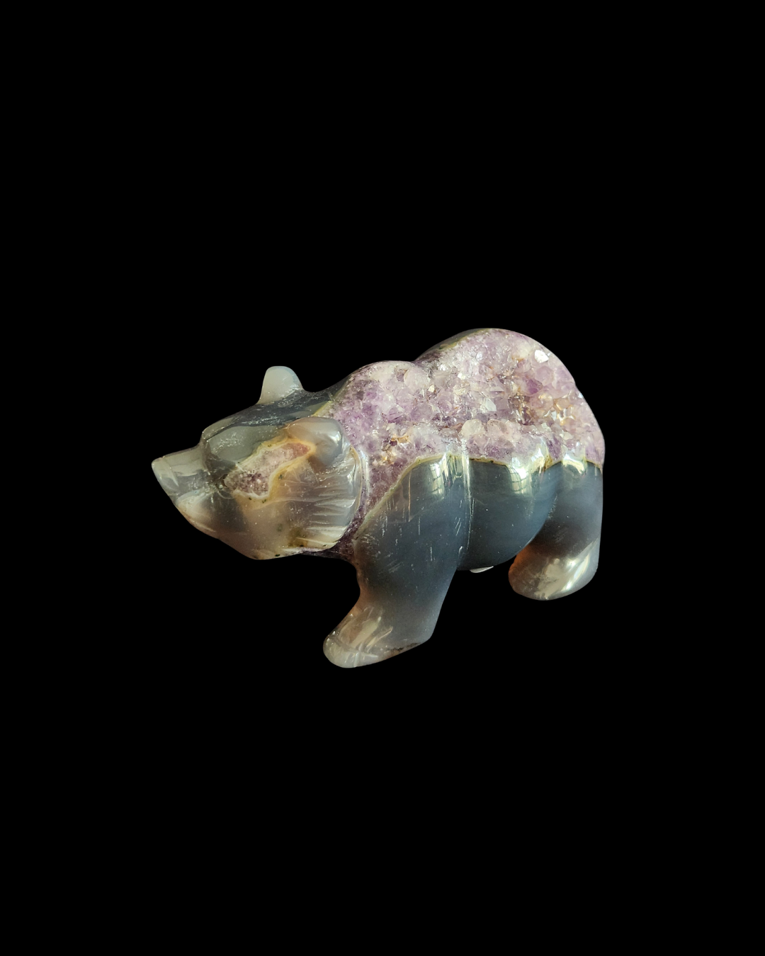 Bear - Amethyst Agate Geode