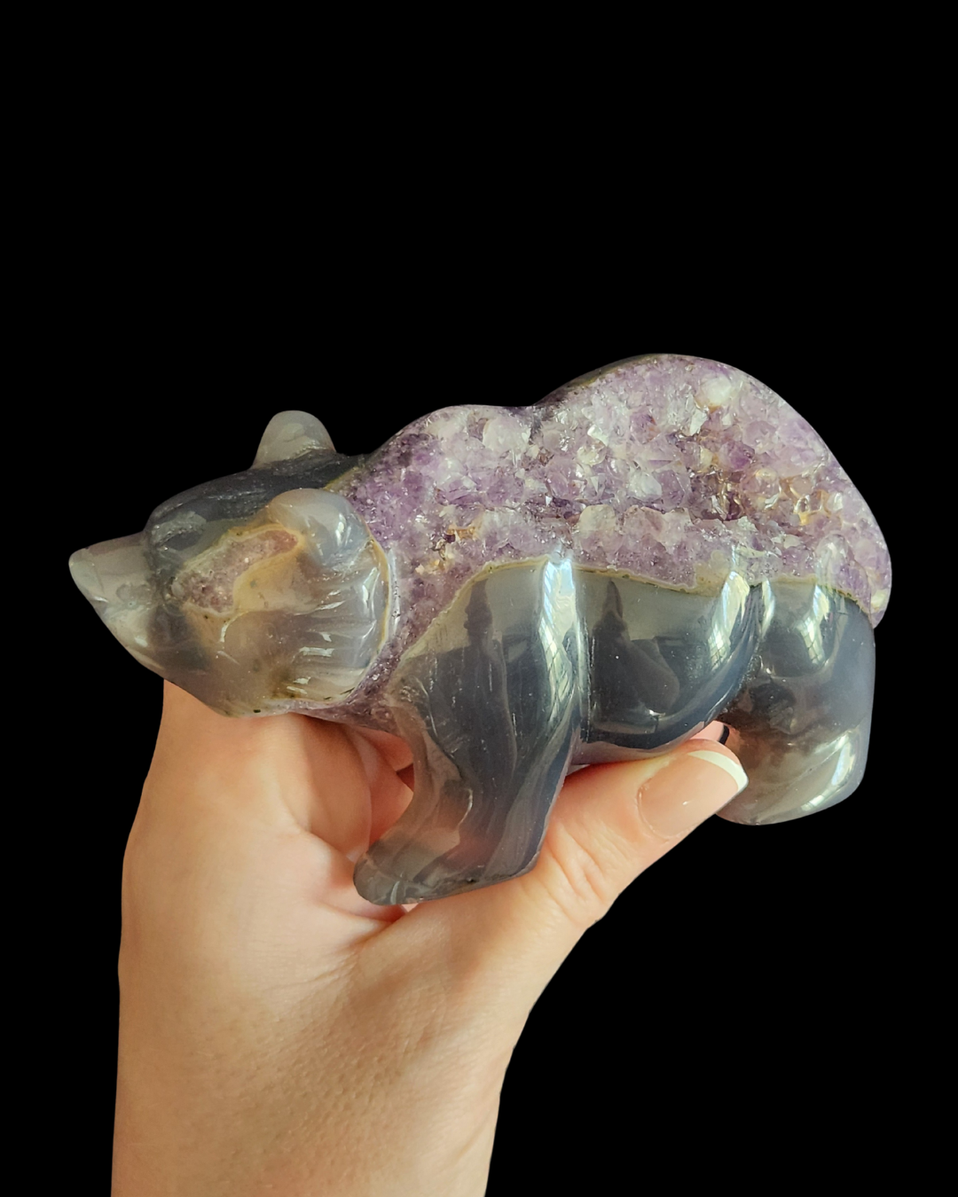 Bear - Amethyst Agate Geode