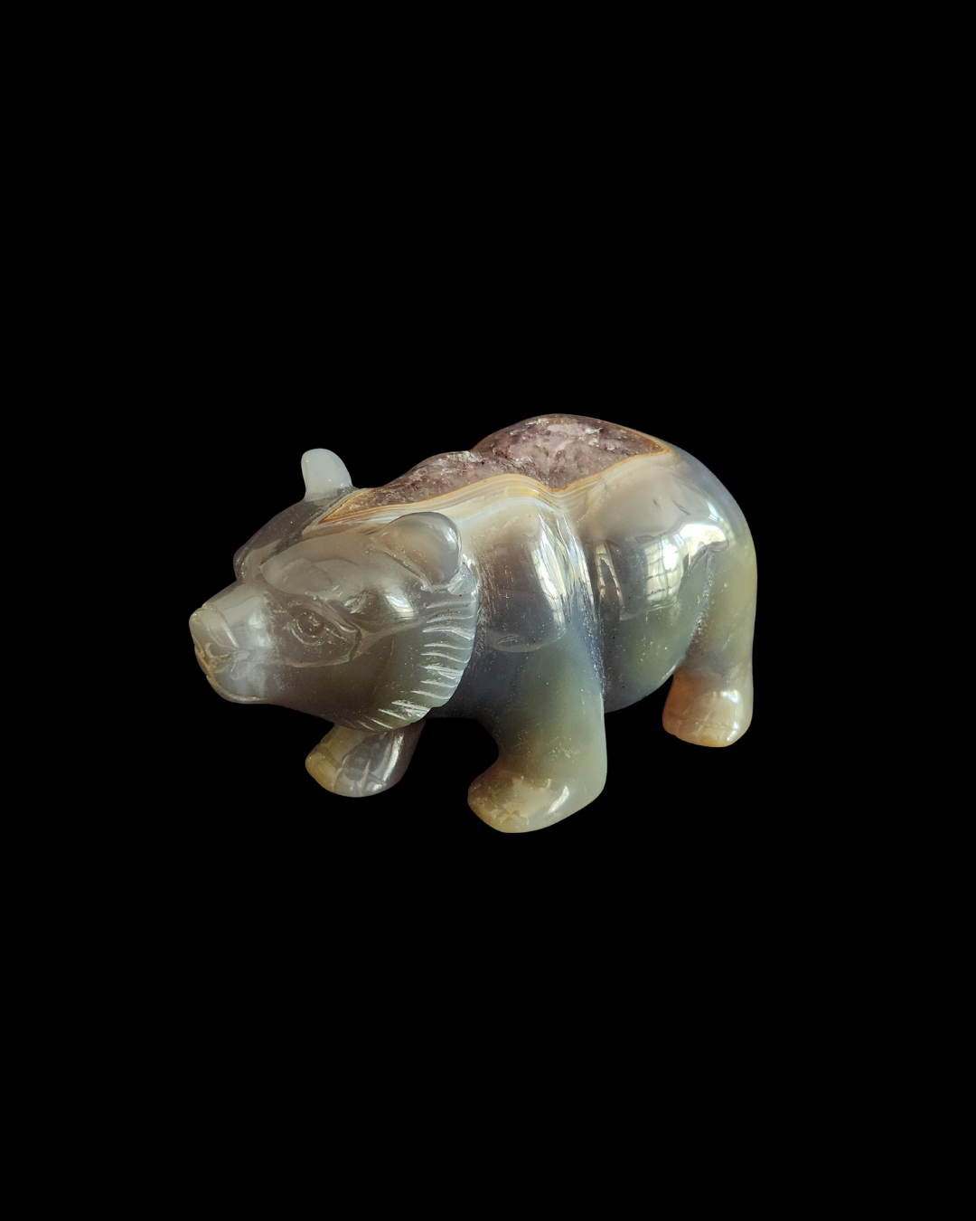 Bear - Amethyst Agate Geode