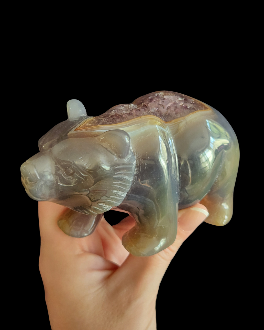 Bear - Amethyst Agate Geode