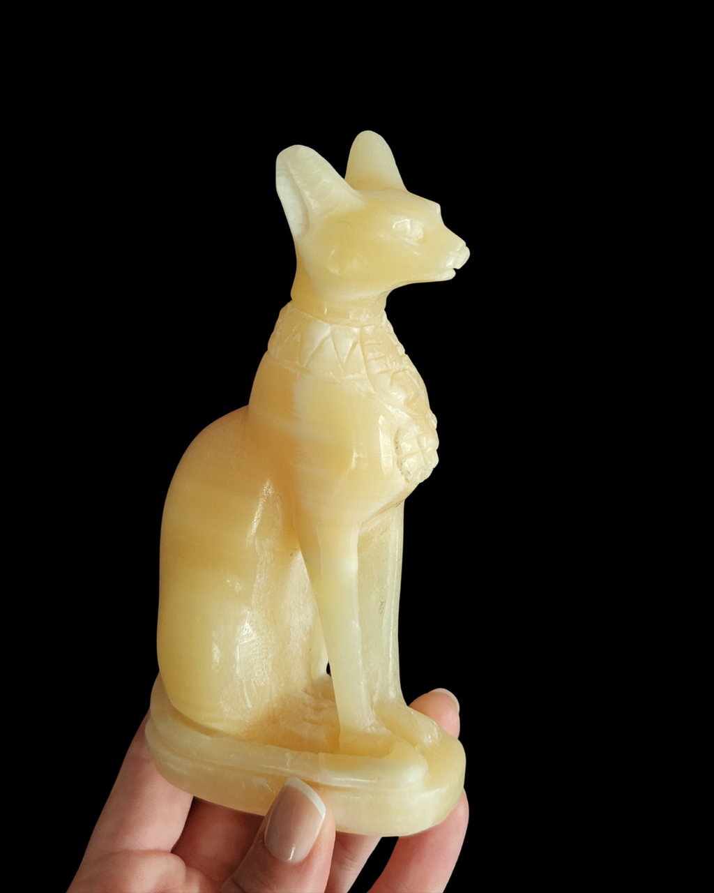 Bast Egyptian Goddess - Yellow Calcite