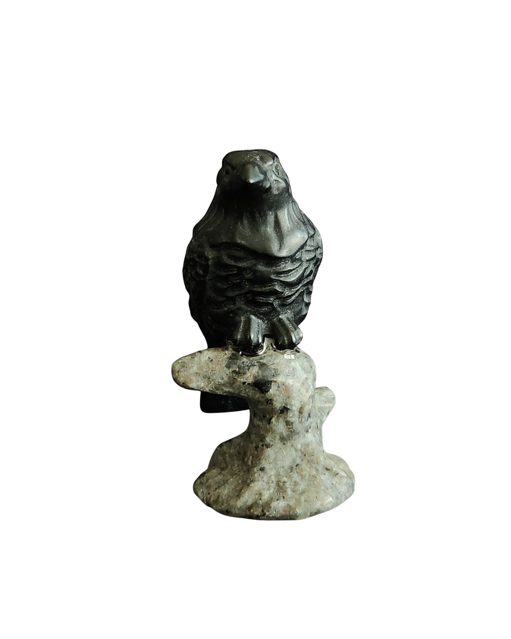 Crow in Tree - Black Obsidian & Fire Stone