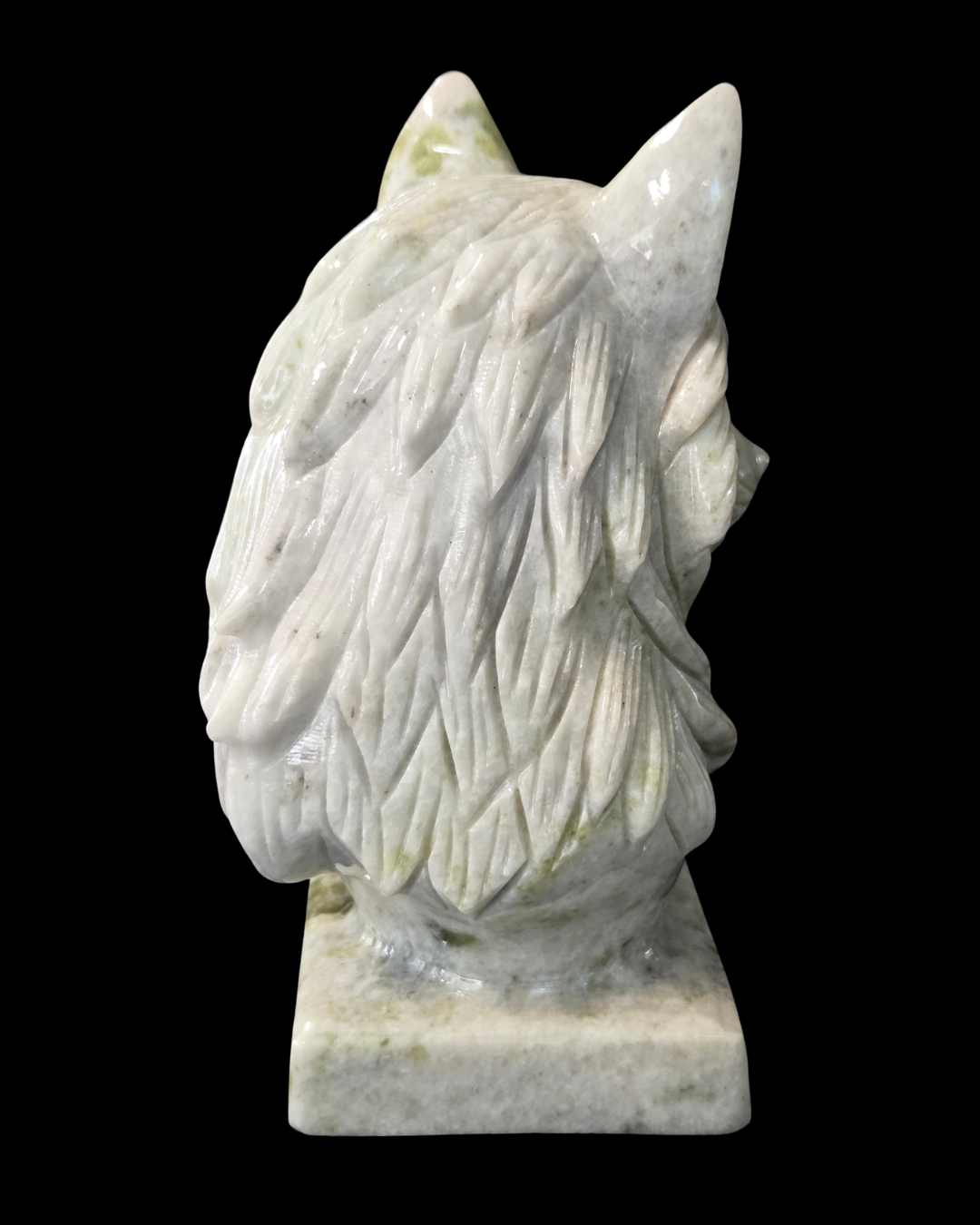 Wolf's Head - Green & White Jade