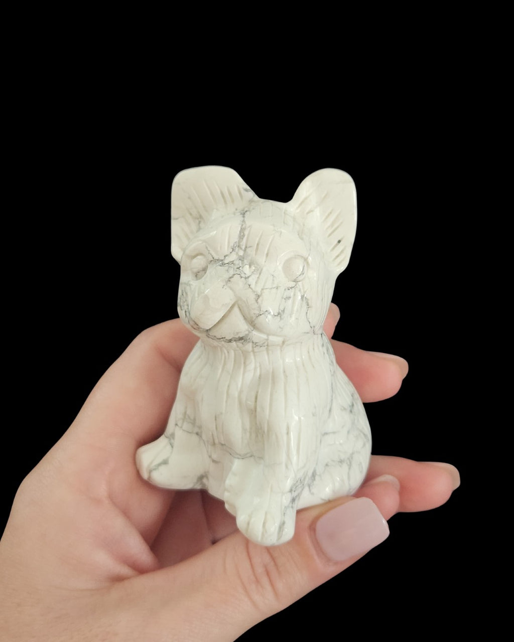 French Bulldog - White Howlite