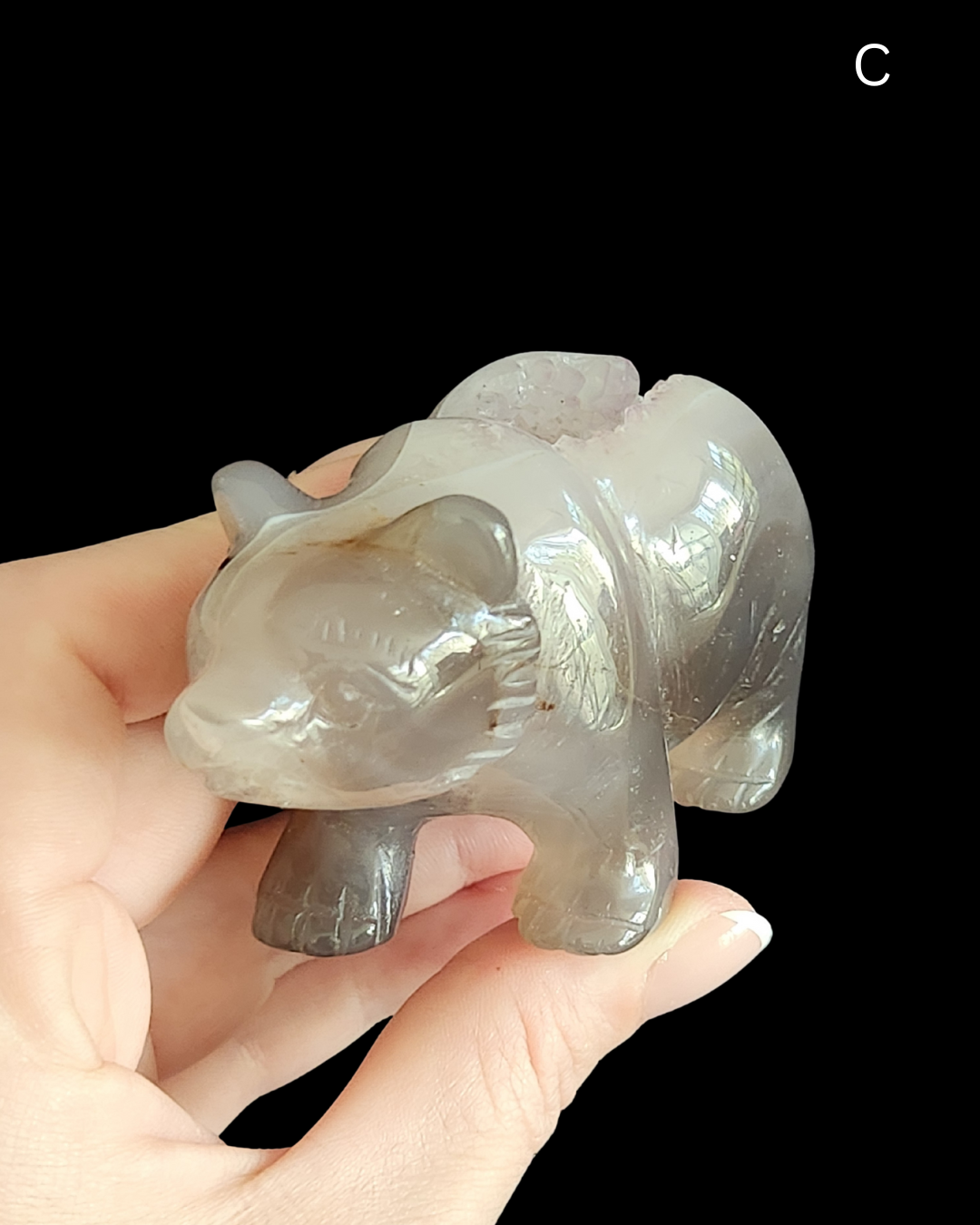 Bear - Amethyst Agate Geode