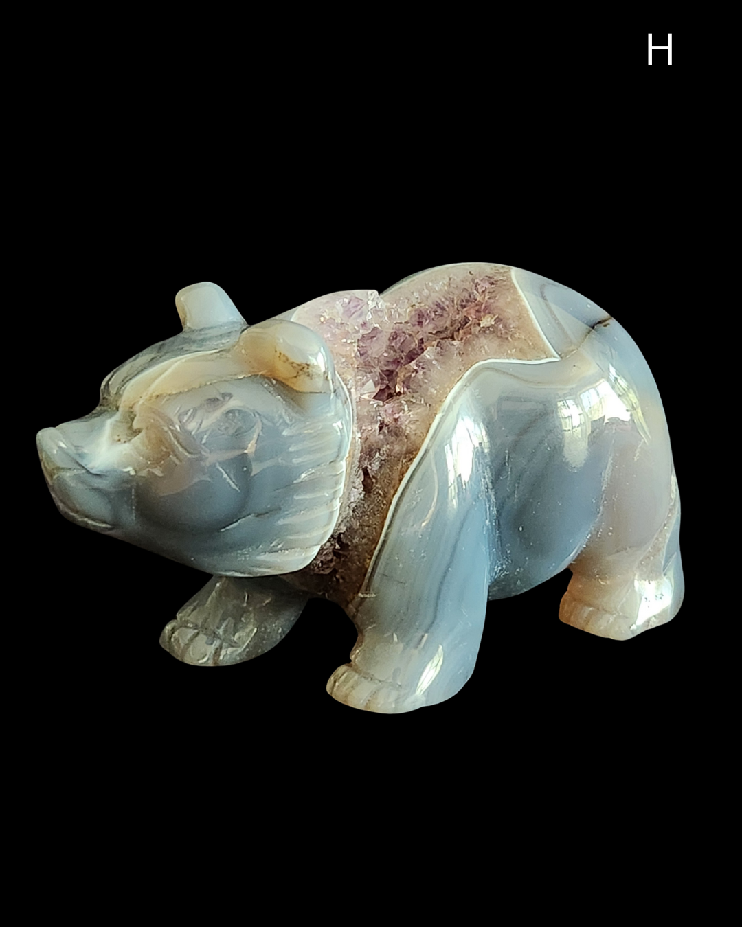 Bear - Amethyst Agate Geode